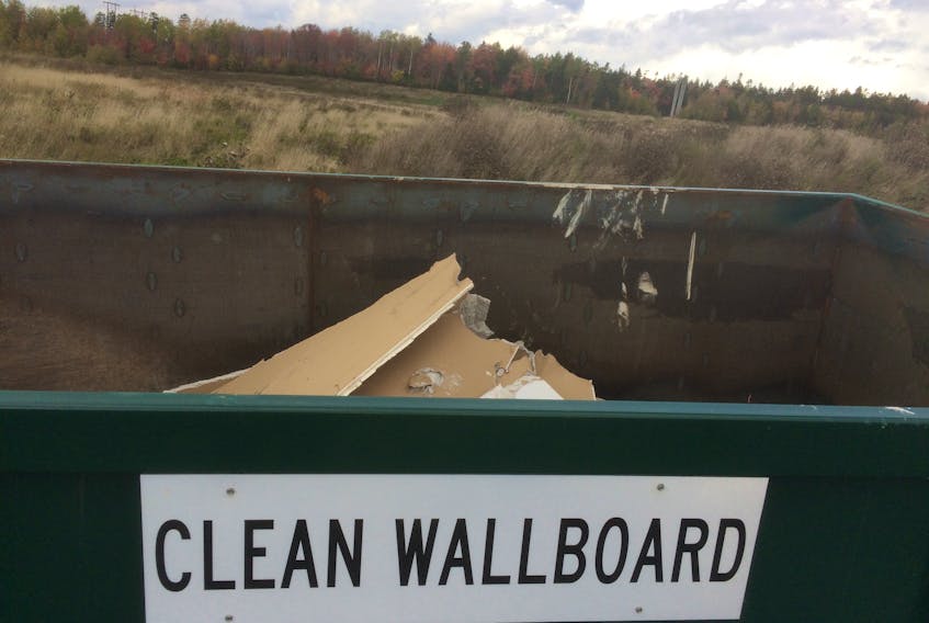 Clean wallboard now has its separate area in the construction and demolition site of Pictou County Solid Waste. The material will be added to compost as way to boost its compost volume and reduce waste in the landfill.