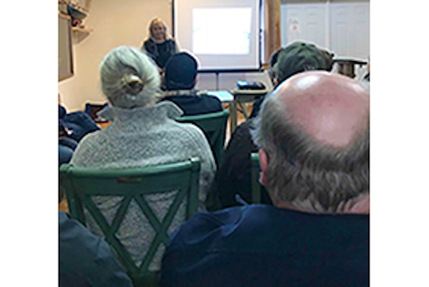 Environment critic Lenore Zann was one of the people who spoke at a meeting hosted by the Pictou West NDP as a forum for those with concerns about Northern Pulp’s proposed effluent treatment facility.