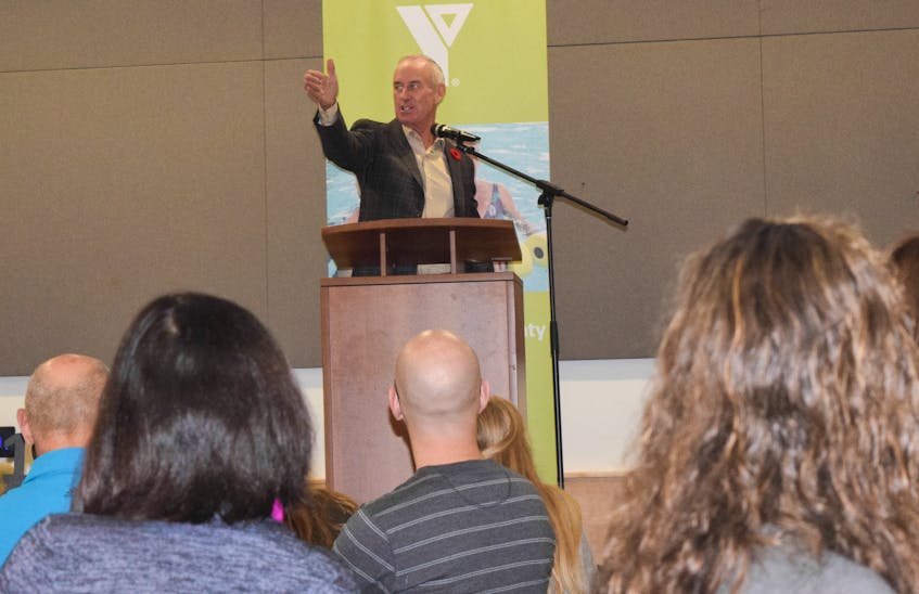 Ron MacLean speaks during the YMCA of Pictou County’s Breakfast Birthday Bash celebrating the organization’s 50th anniversary in Pictou County.