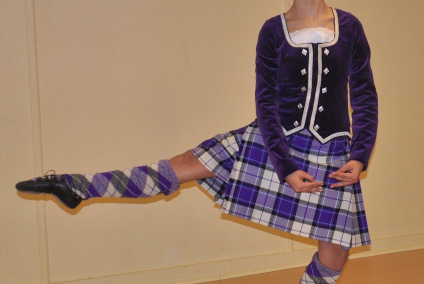 Ainslie Salter, striking a pose to demonstrate the proficiency that earned her national-level recognition for her mastery of highland dancing.