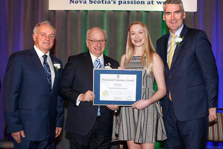 Nina Davey was presented the Youth Volunteer Award at a ceremony in Halifax on Monday.