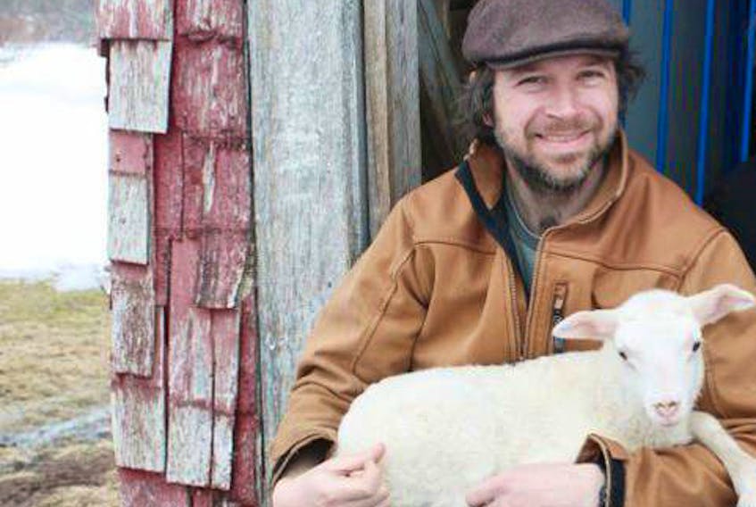 David Hachey is pictured with a lamb on his farm in Scotsburn in this file photo.