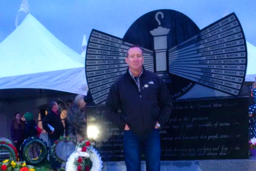 Gordon Walsh, a former Westray miner, attended the 25th anniversary service for the Plymouth mining disaster. His life now focuses on health and safety in the workplace.