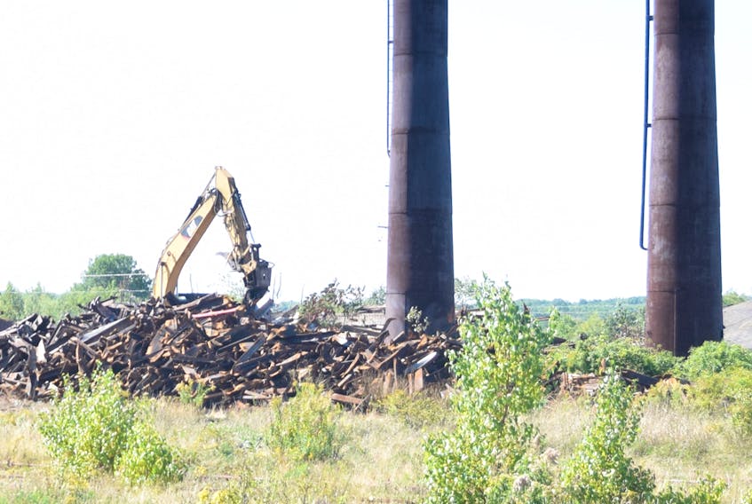 The marine forge at the former TrentonWorks site is under demolition, and the old stacks there will also be taken down.