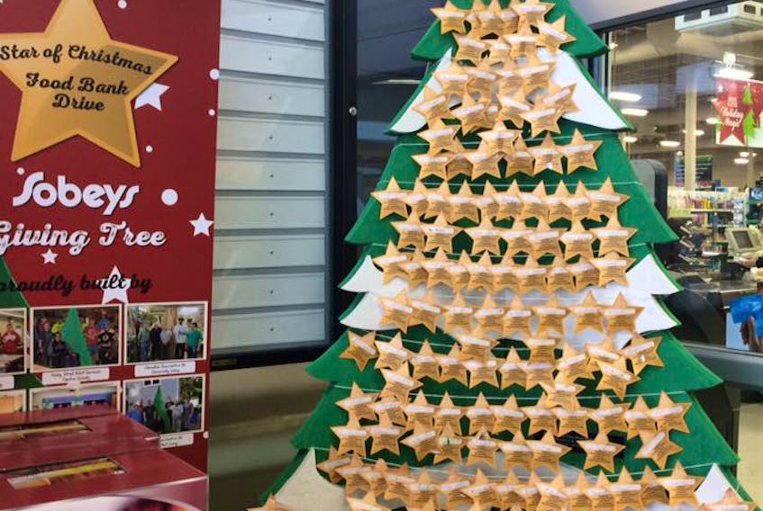 Sobeys stores raised funds for the food bank by selling $2 stars of Christmas Stars.