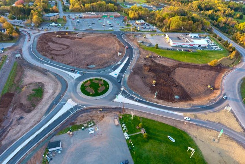 The development of the roundabout at the “front porch” of the Town of Pictou has opened up three pieces of land which are zoned highway commercial. The parcels are, counterclockwise from the right: Section A, Section B and Section C. The province currently owns the Visitor Information Centre but is looking to divest itself of this property.