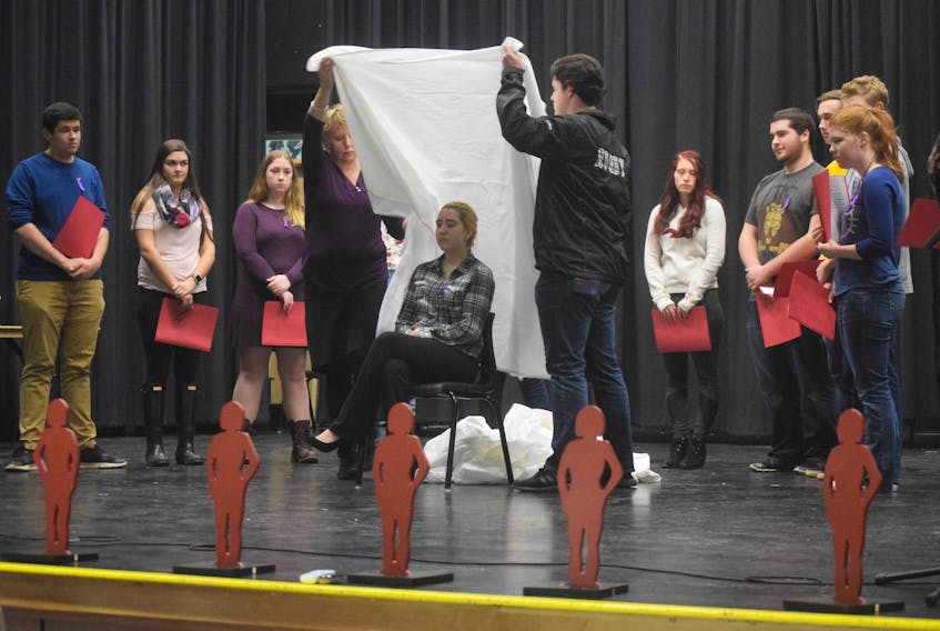 Wednesday as part of the National Day of Remembrance and Action on Violence Against Women, students at Northumberland Regional High School performed a skit dealing with abuse in relationships.