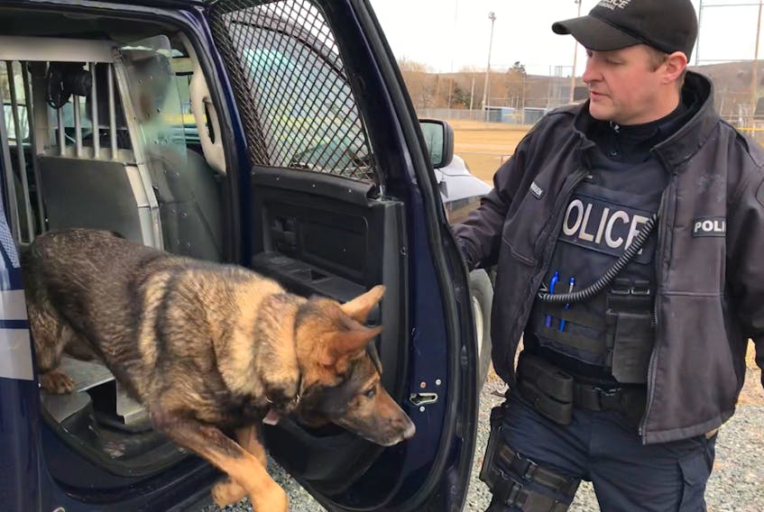 Const. Don Wadden and his trusty partner Bandit train hard to fight street crime every day with the New Glasgow Regional Police.