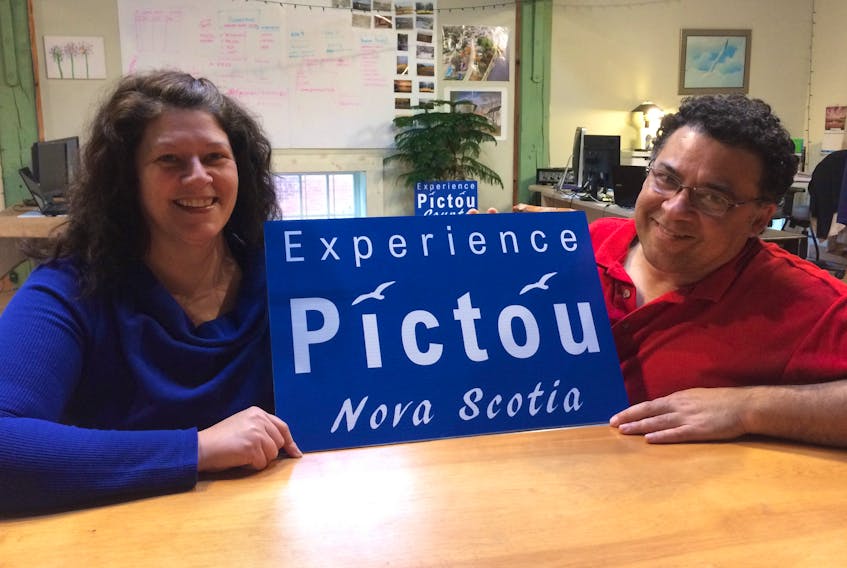Louise Dixon, left, and Andrew Loscher of Media Ladder Digital Marketing want people to Experience Pictou through their new website and social media page.  The company has launched a tourism website the focuses solely on the Town of Pictou and surrounding areas so people can find out everything they need to know with just a click of a button.
