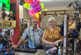 Downtown Exchange owners John and Jan Wile in their new Westville store.