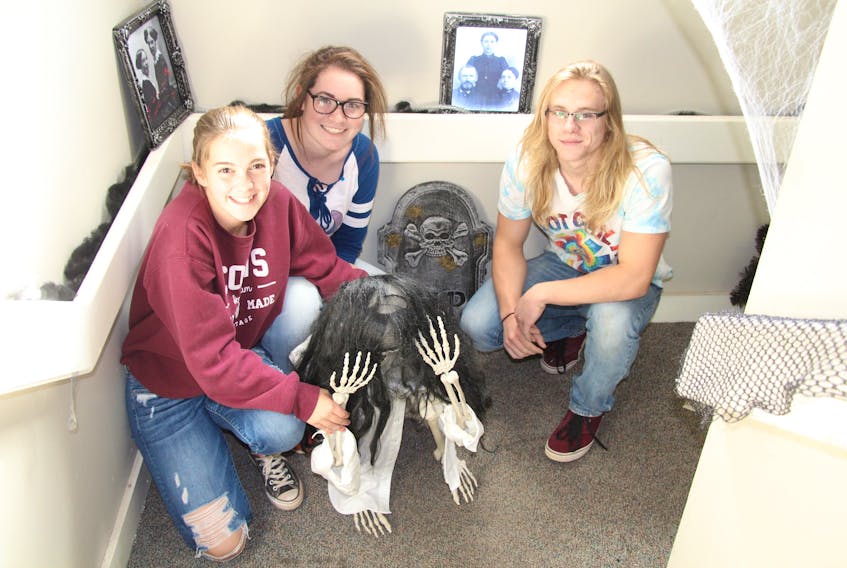 Pictou Academy students, from left, Sophie Heighton, Myla Briand and Brady Kennedy.