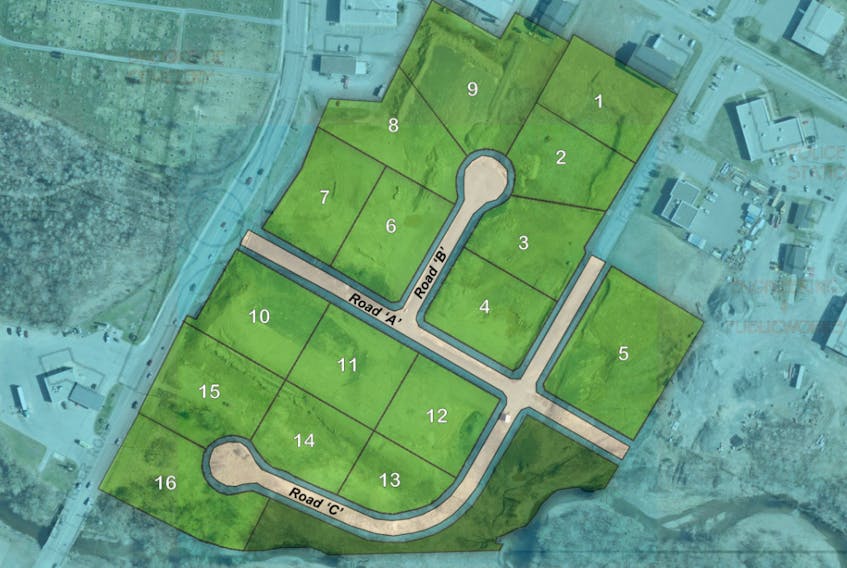 A conceptual image shows what potential lots could look like in the East River Business Park. The Park is managed by The New Scotland Businesses Development Inc. which is willing to adjust lot sizes to accommodate buyer’s needs.