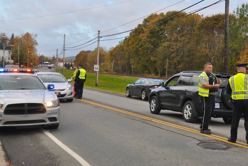 New Glasgow Regional Police and Motor Vehicle Compliance Officers held a checkpoint on North Provost Street in New Glasgow Friday.