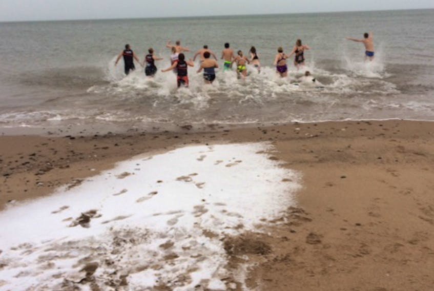 Last year about 15 people took part in the polar bear dip at Melmerby Beach in Pictou County. Some local people are planning to take part again this year.