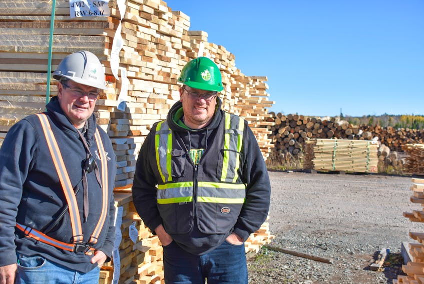 Andrew Watters and Jody Hamper are both employees at Group Savoie in Westville. The hardwood saw mill is heavily dependent on its relationship with Northern Pulp for its business success.