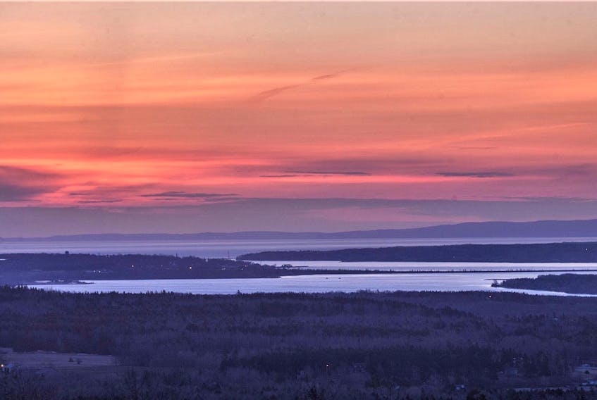 A view from Fitzpatrick’s Mountain looking toward Pictou Harbour, Northumberland Strait and the Gulf Shore. James A. Smith photo