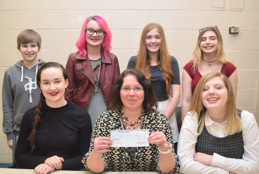 The Local Junior Achievers group made a $300 donation on Wednesday to Mental Health & Addiction Services (Nova Scotia Health Authority – Pictou County).