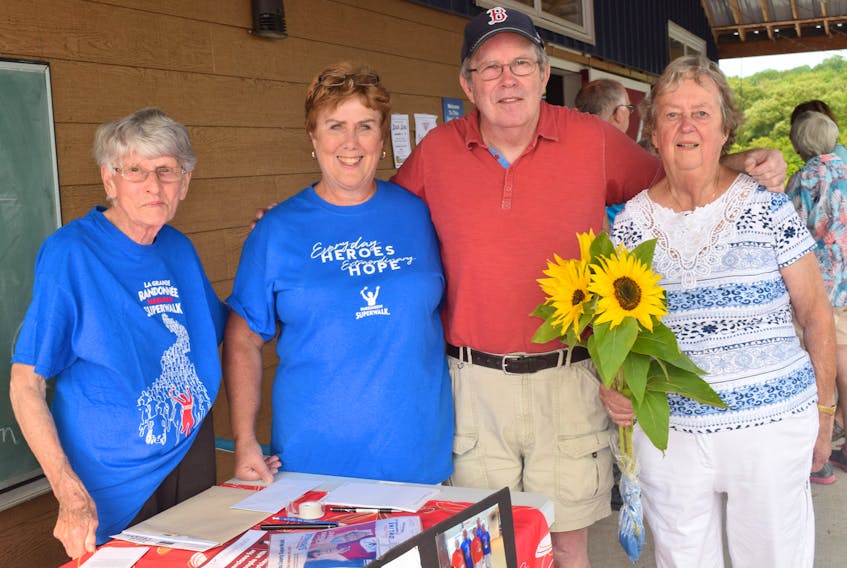 The Pictou County Parkinson Support Group is planning for the annual SuperWalk. From left are: Josephine Jollymore, Margaret Milne, Dennis McGee and Phoebe Fraser.