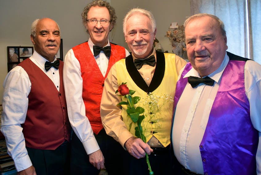 Members of The Vocal Chords are, from left, Brian Bowden, Peter Townsend, Art Bingham and Bob Morse.