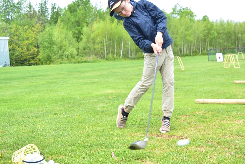 Bad weather in Pictou County over the weekend didn’t do local golfers any favours. Conrad Robertson, of New Glasgow, was one of the few who braved the elements early on Sunday afternoon, as he got some practice time in at Eagle’s Chance Par 3 & Driving Range in Mount William.