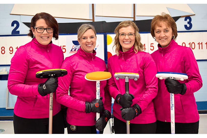 The Courtney Buchanan rink, out of the Bluenose Curling Club. From left are Buchanan (skip), Kerri Denny (mate), Shauna Collier (second) and Donalda Buckingham (lead).