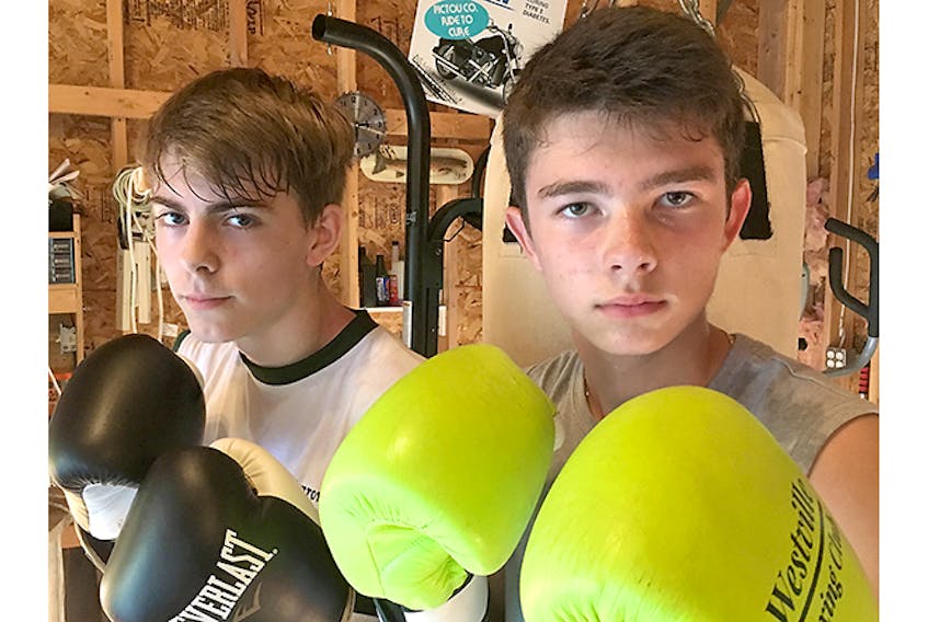 Evan Montgomery, left, and Liam Kinch of the Westville Boxing Club are primed for their fights on Sept. 22 in Rothesay, N.B. Kinch will be making his debut in the ring, while Montgomery will be throwing punches for the fifth time.