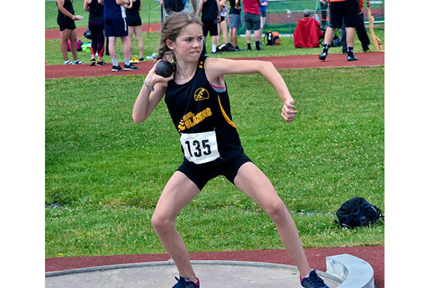 Amelia MacCallum of Pictou County Athletics competed in the shot put at track and field provincials held this past weekend.