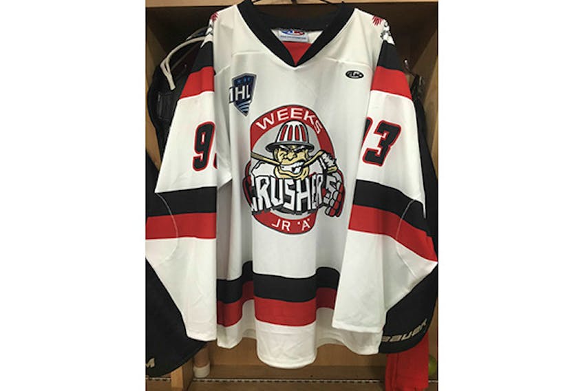 New sweaters for Junior A Crushers.