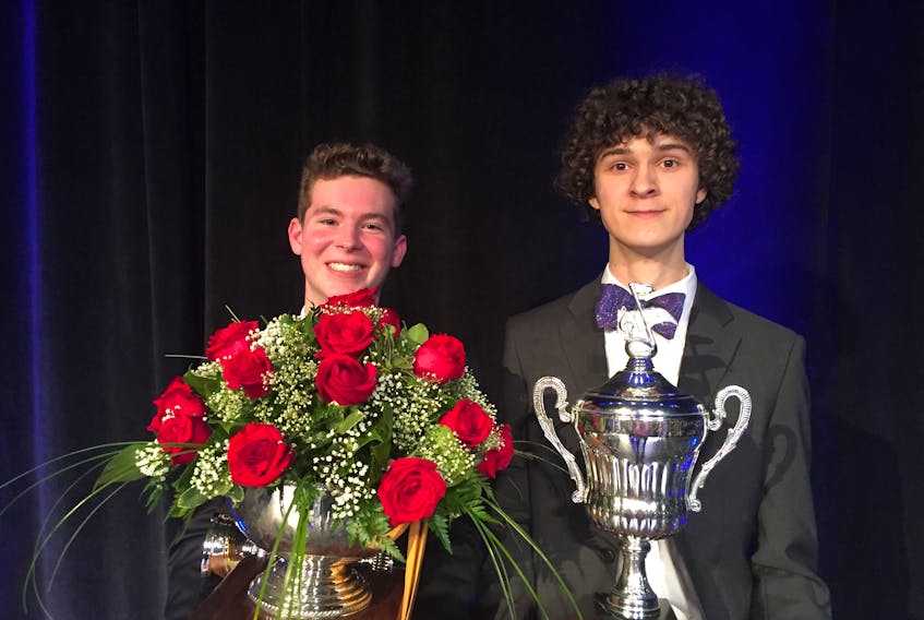 Lucas March and Vlad Chiriac won big at the Stars of the New Glasgow Music Festival Awards Concert on May 5. March won the Rose Bowl for the second year in a row and Chiriac took home the Jr. Cup.