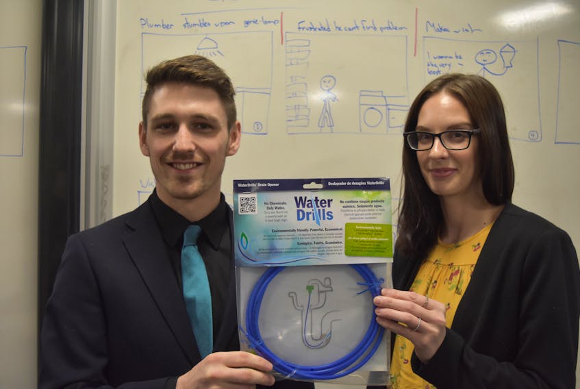 Devin Anderson and Kelsey Hopper are both in the Applied Entrepreneurship class at NSCC Stellarton campus. They, along with eleven other students have been working on a marketing campaign for a Pictou company which developed the Water Drill Tool for Plumbing Maintenance.