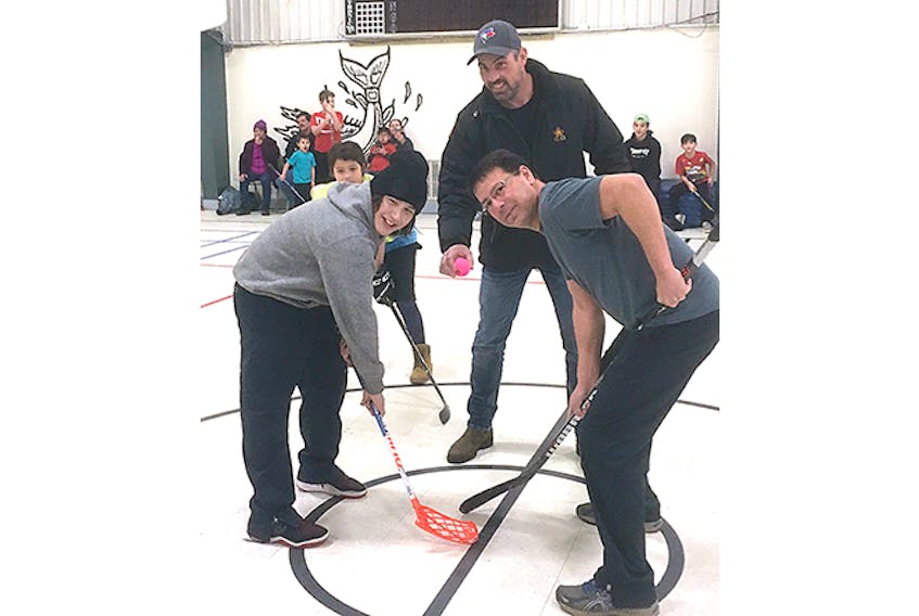 A ball hockey game took place recently between the RCMP and Pictou Landing First Nations residents.