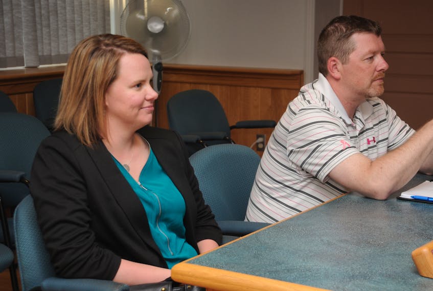 Bay Roberts recreation director Ian Flynn, right, introduced Janine Campbell to town council Tuesday night, July 9. Campbell is the newly-hired manager for the 2020 Newfoundland and Labrador Summer Games. ANDREW ROBINSON/THE COMPASS