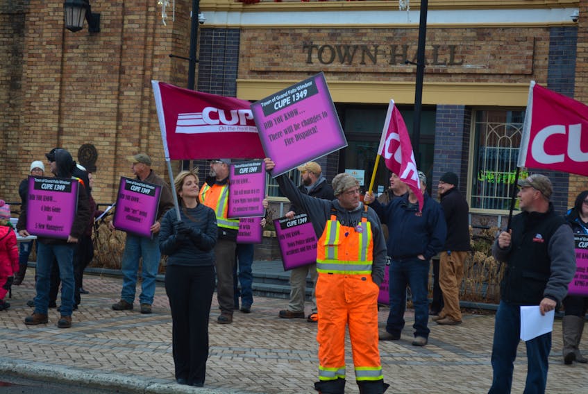 Members of CUPE Local 1349 in Grand Falls-Windsor staged an information demonstration on Dec. 11.