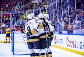 Over three months ago, on Nov. 8, 2019, the Newfoundland Growlers celebrated a 5-3 win over the Atlanta Gladiators at Mile One Centre. Since then, they have won every game they have played at Mile One, putting them on the verge of an ECHL record for consecutive home-ice victories. They can establish a new league standard with a 19th straight Mile One win tonight when they take on the Maine Mariners. — Newfoundland Growlers photo/Jeff Parsons