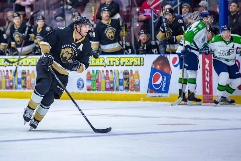Adam Pardy had an assist, was plus-one and the third star as he made his Newfoundland Growlers debut Tuesday night at Mile One Centre, where the Growlers downed the Maine Mariners 6-3. — Jeff Parsons/The Telegram
