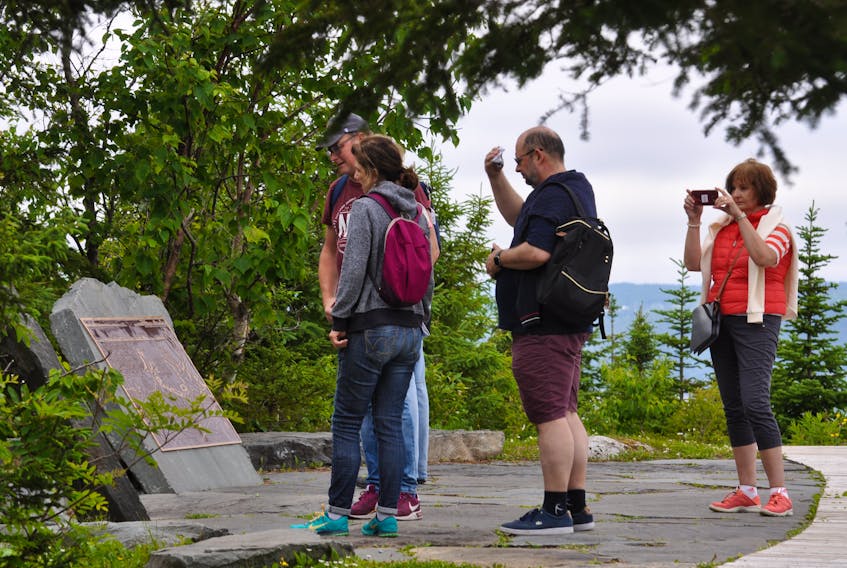 Passengers from the AIDAVita look around the Captain James Cook Historic Site in Corner Brook on Tuesday, July 16.