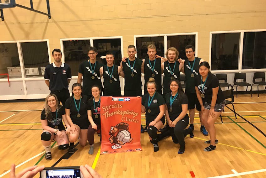 Volleyball teams the Wammers, back row; and All Set, front, were the winners of the first Straits Thanksgiving Classic in L'Anse-au-Loup on Oct. 13. CONTRIBUTED