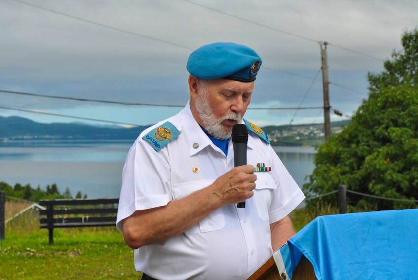 Veteran Peacekeeper Mike Martin is seen during a National Peacekeepers’ Day event in Corner Brook in this file photo from August 2018.