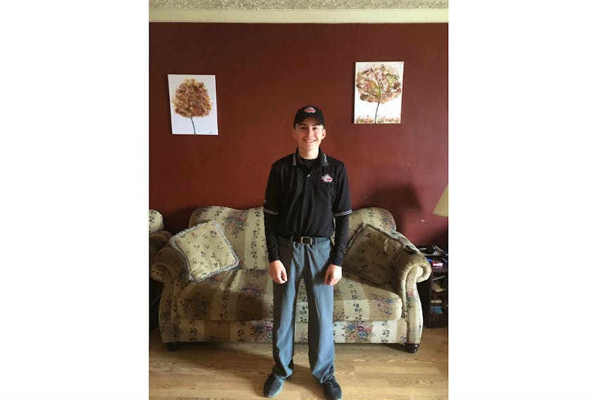 Riley Jenkins of Corner Brook was recently named minor umpire of the year by Baseball NL.