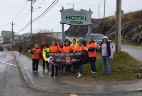 A protest to draw attention to criminal charges involved in the death of Mittens the cat and call for stricter animal cruelty laws was held in Port aux Basques Oct. 23. CONTRIBUTED BY JOAN CHAISSON