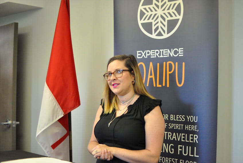 Tara Saunders, the tourism development officer and team lead for tourism and culture with the Qalipu First Nation, is seen at a funding announcement at the band office in Corner Brook on July. 29.