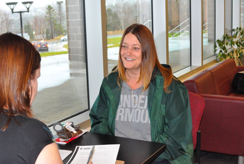 Tammy Callahan of Summerside was one of a number of people who attended a job fair for Sitel Group at Grenfell Campus in Corner Brook last week. DIANE CROCKER/THE WESTERN STAR