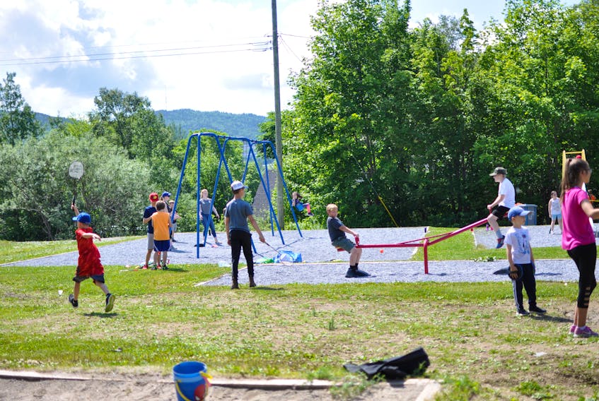Participants in the Corner Brook Centre Bowl’s summer activity camp spend a fair amount of time at the playground on East Valley Road in Corner Brook. The playground will be closed for two weeks starting Aug. 19 as the city makes repairs/upgrades to the water distribution system in the area.