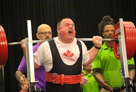Jackie Barrett competes at the 2015 Special Olympics World Games. Originally from Halifax, the Corner Brook resident known as the “Newfoundland Moose” for his heavy weight lifts will be the first-ever Special Olympian inducted to the Nova Scotia Sports Hall of Fame next month