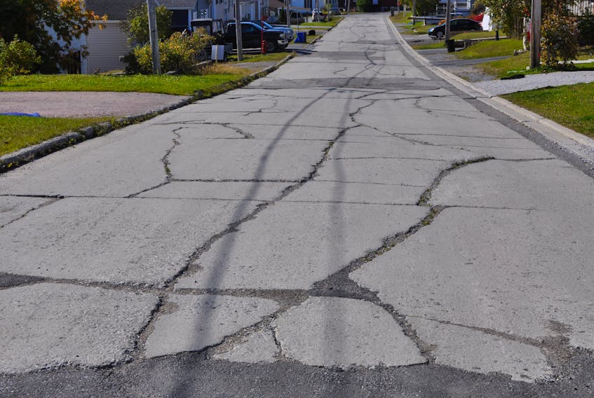 Residents of Rosedale Street and Mayfair Avenue on the west side of Corner Brook want the City of Corner Brook to pave their roads. Thirty-seven residents of the streets signed a petition asking council to do just that. The petition was presented to council during its Oct. 7 meeting. Residents say the two streets are in deplorable condition and there are cracks everywhere in the concrete roads. City staff will prepare a report for council before it responds to the petition at the next public council meeting.