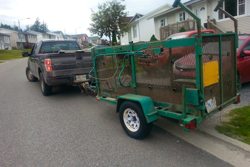 This bear trap that had been set in the Pratt Street area of Corner Brook, following sightings of a black bear in the area last week, has been removed.