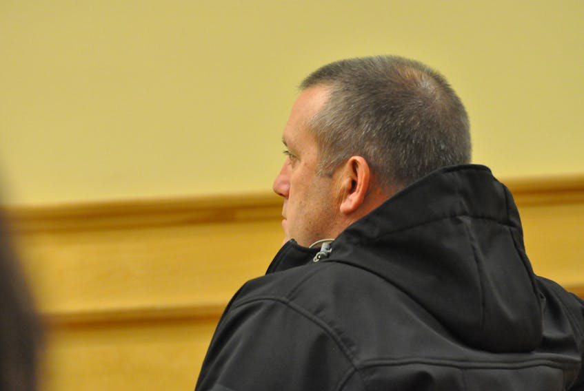 Sean Kelly is seen at provincial court in Corner Brook Wednesday prior to the start of the third day of his trial on making indecent phone calls.
