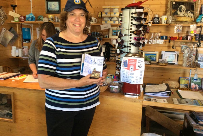 Lighthouse enthusiast Linda Weatherup from New Hartford, N.Y.,became the first visitor to the Rose Blanche Lighthouse to receive the official stamp for the United States Lighthouse Society (USLHS) Passport Program.