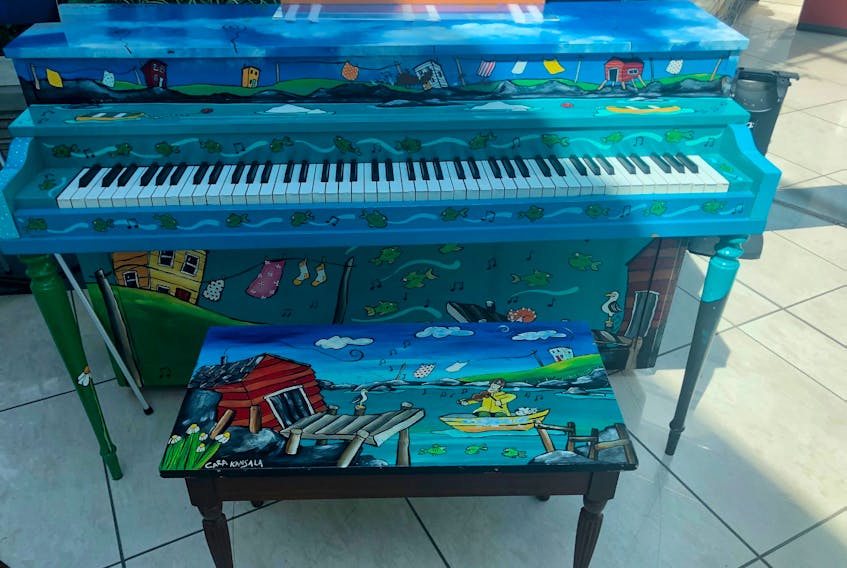 This is the JAG Hotel Piano located at St. John’s airport. Business and Arts NL, through its ComePlayWithMeNL public piano program, is hoping to get  a similar one donated and painted for use at Sir Thomas Roddick Hospital  in Stephenville. CONTRIBUTED