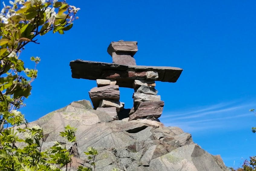 There were very few clouds in the sky when Gary Mitchell came across this stone sculpture on Signal Hill in St. John’s NL.  Many say that the Inukshuk mirrors this Canadian spirit of friendship and community. An Inukshuk in the shape of a person represents safety, hope and friendship. Thank you, Gary Mitchell, for sharing another great photo from your home province.